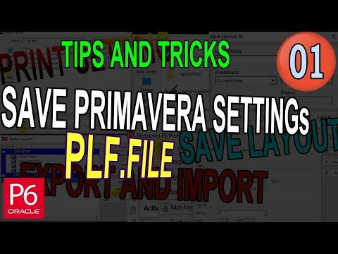 Save print Settings using Import and Export Primavera P6 layout Files Plf Solutions Tricks
