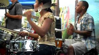 Chanel Bracy-Taylor drumming w/ Dennis Ford of the Diva G Band @ Sneaky Petes pt.IIII