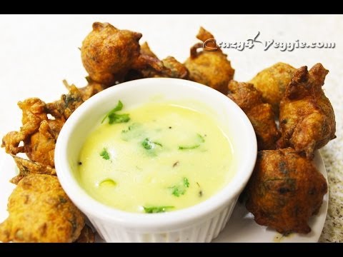 Methi na gota (Methi pakoda) and kadhi by crazy4veggie.com