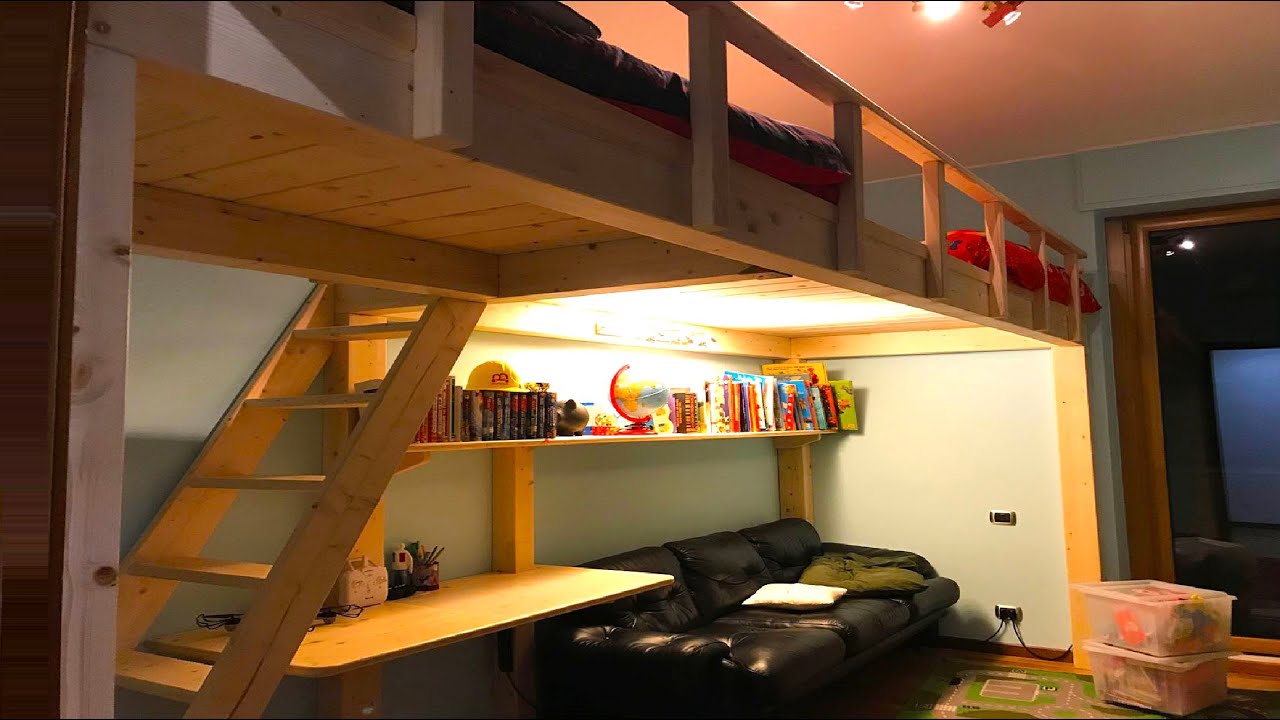 Spazio2 - Cameretta soppalco letto per ragazzi