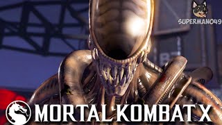 SO SCARED OF ALIEN HE QUIT... - Mortal Kombat X: "Alien" Gameplay