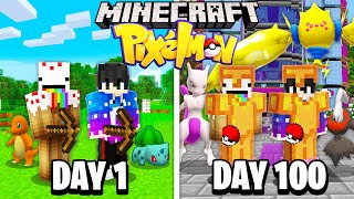 We Survived 100 Days in Minecraft Pixelmon... Here's What Happened