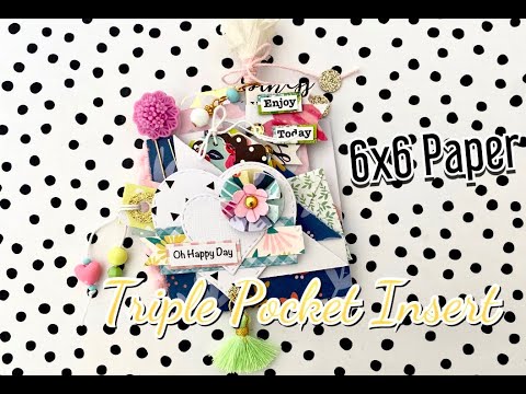 6x6 Paper | Mini Triple Pocket Insert | 3 Different Ways | Easy Paper Fold 💌 Happy Mail Idea