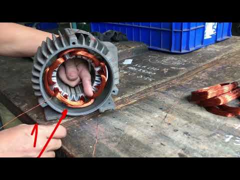 quấn lại động cơ - 24 RẢNH - 1/2 HP - 3 PHA - 4 CỰC - 1400 R.P.M - 380V - 50 HZ