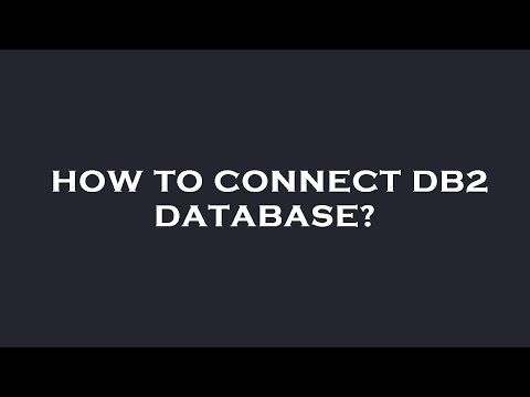 How to connect db2 database?
