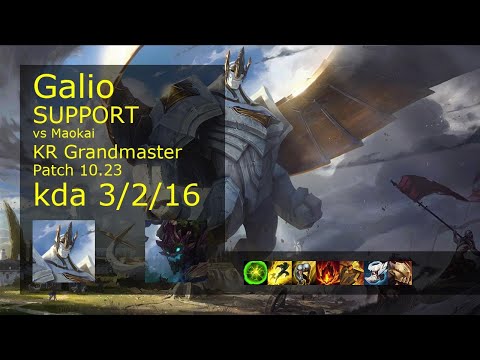 Galio Support vs Maokai - KR Grandmaster 3/2/16 Patch 10.23 Gameplay // [롤] 갈리오 vs 마오카이 서폿