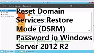 How to reset DSRM password in Windows Server 2012 R2 DC