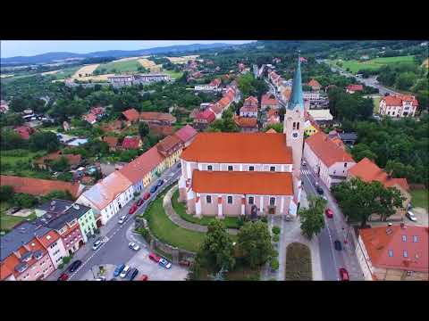 Sobótka/Zobten - centrum miasta. Widok z drona