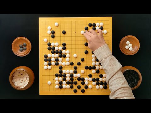 Ke Jie (W) vs Iyama Yuta (B) "The Strategic Symphony" - Go game, real board, ASMR