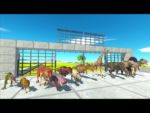 Speed Battle Race With Carnivore Dinosaurs VS Animals in Forest  - Animal Revolt Battle Simulator