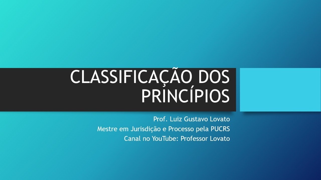 TGP - Classificação dos Princípios