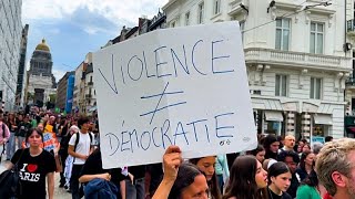 Belçika: Brüksel'de binlerce kişi iddia edilen polis şiddetini protesto etti