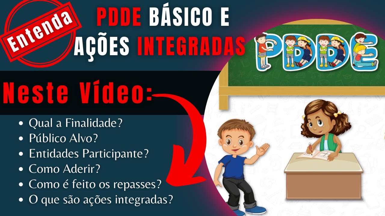 O que é o PDDE Básico e as AÇÕES integradas?  - Vídeo 01/07