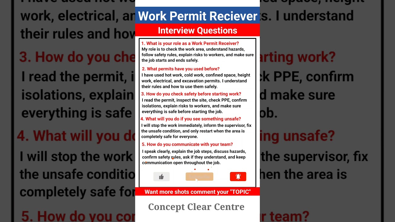 WPR Interview Questions | Work Permit Reciever Job Interview Questions and Answers