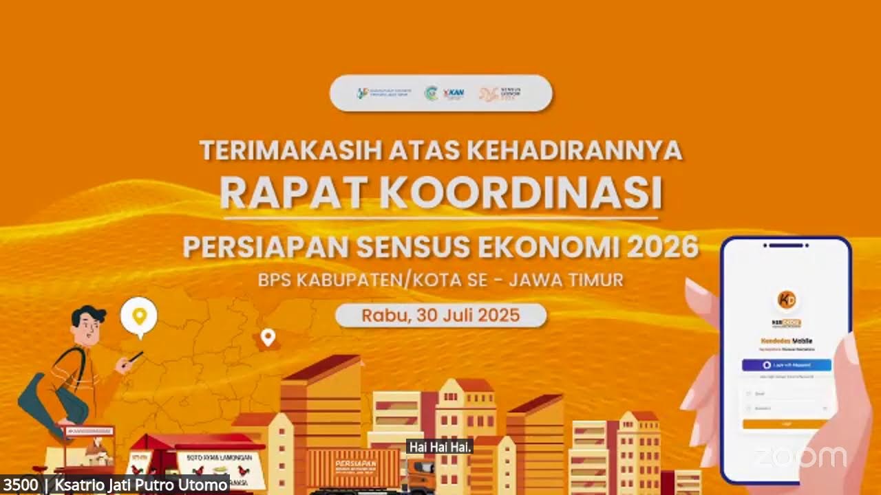 Rapat Koordinasi Persiapan Sensus Ekonomi 2026 BPS Kabupaten/Kota Se - Jawa Timur Edisi 30 Juli 2025