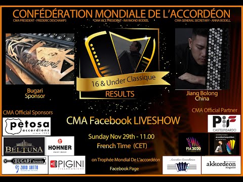 14th CMA Facebook Live Show: Guest/Jury Jiang Bolong, International Open Trophy -16, Sponsor Bugari
