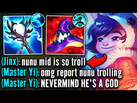 My whole team thought I was trolling for picking Nunu mid... but then I carried them all