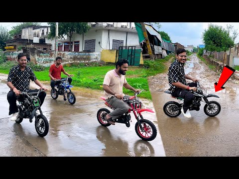 Riding Our 49 cc Mini Dirt Bikes In Market🔥 | Cute Petrol Bikes