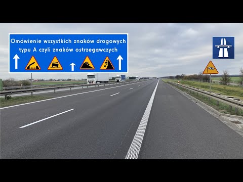 Overview of all type A road signs, i.e. warning signs