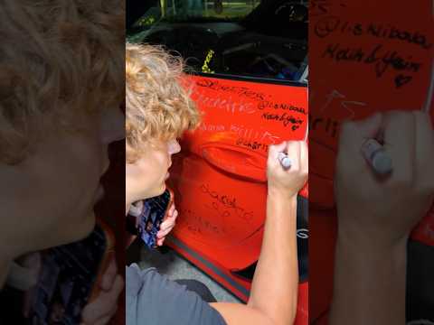 Writing my Subscribers on my Porsche!