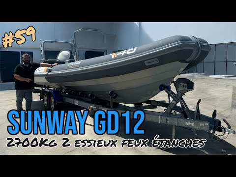 Porte bateau multi-rouleaux GALAXY - GD12 / G1602 - PTAC : 2400Kg - 2 essieux - Sun Way_5