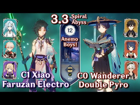C0 Wanderer Double Pyro & C1 Xiao Faruzan Electro | Spiral Abyss 3.3 - Floor 12 - 9⭐| Genshin Impact