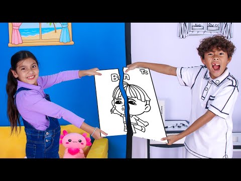 Ellie & Ben Color vs No Color! Kids Learn to Share 🎨