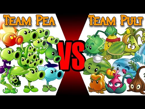 PVZ 2 - Peashooter Team vs Pult Team - Level 10 Plants!