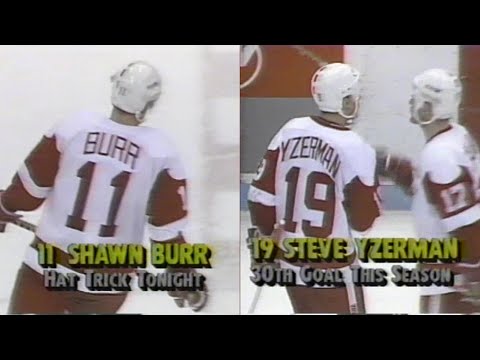 89/90 RS: MNS @ Det Highlights - 1/9/90 (Burr Hat Trick)