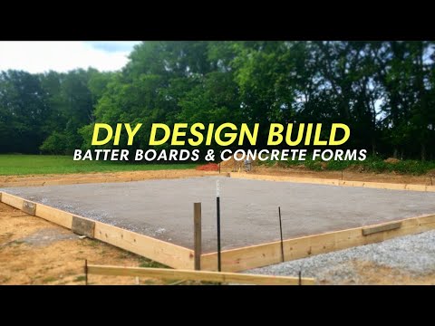 Foundation Concrete Forms P1 | Batter Boards String Lines | DIY Barn House Design Build