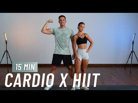 15 MIN CARDIO HIIT WORKOUT - ALL STANDING - Full Body, No Equipment, No Repeats