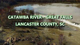 Catawba River - Great Falls, Lancaster County, South Carolina // 4K - Drone DJI Mavic Pro 2. Footage