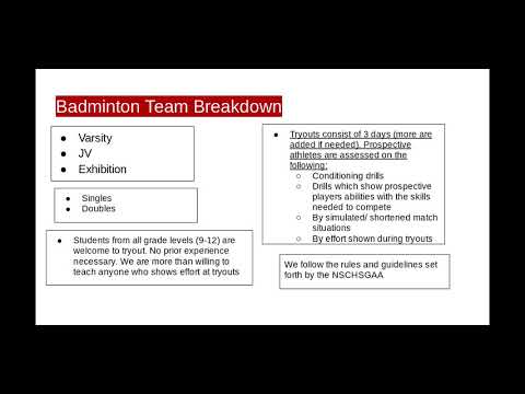 SHA Virtual Summer Camps - Badminton