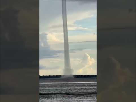 Dramatic Waterspout Forms Over River in Brazil