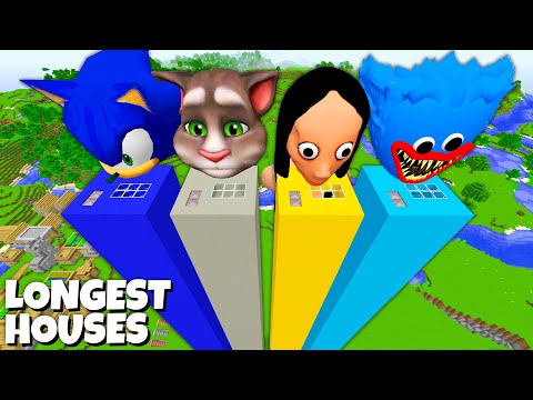 I found LONGEST HOUSE OF SONIC AND TALKING TOM AND MOMO AND HUGGY WUGGY in Minecraft - Coffin Meme