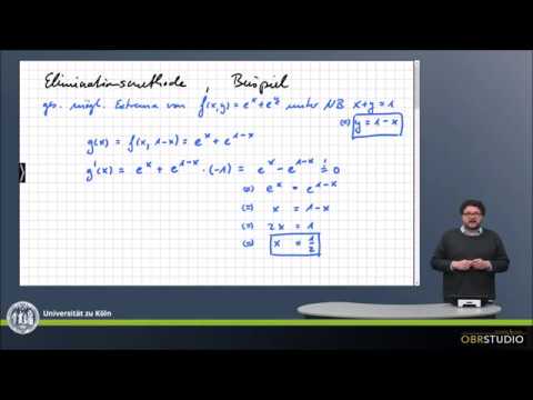 0250 Extrema unter Nebenbedingungen: Beispiel zur Eliminationsmethode