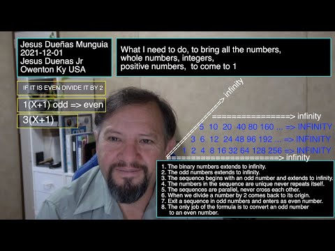 3(X)+1 The Collatz conjecture the only proof the ultimate proof by Jesus Duenas Jr short version