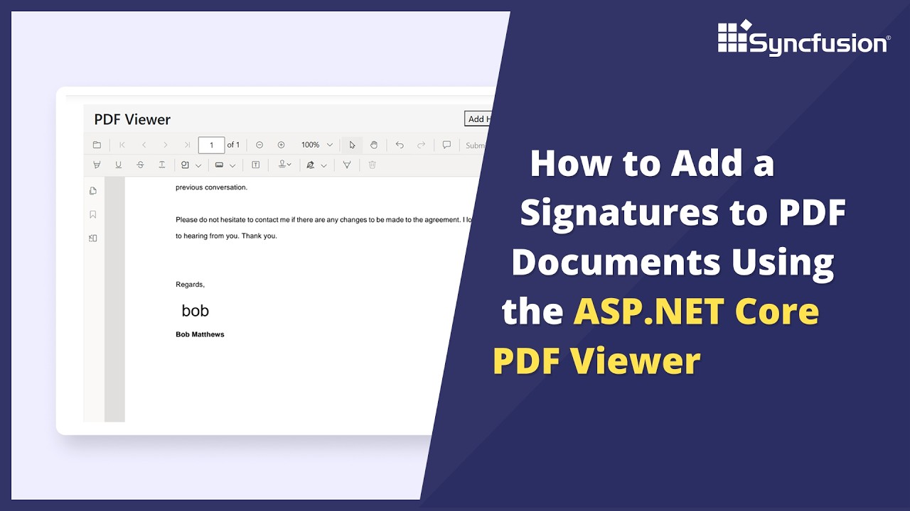 Add Signatures to PDF Documents Using the ASP.NET Core PDF Viewer