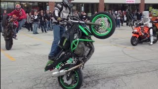 600+ Motorcycle Biker Stunts Chicago Ride  "DoomsDay 2013"