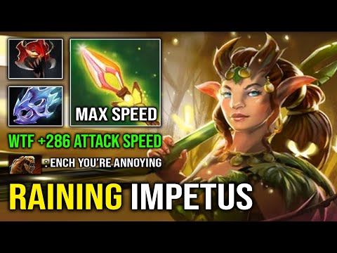 WTF Raining Impetus +286 Attack Speed Moon Shard Enchantress Brutal Hit Like a Truck Dota 2