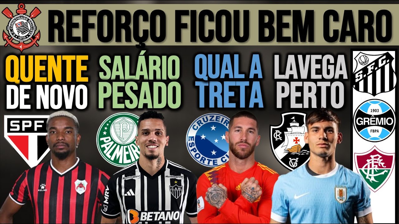 THIAGO MENDES QUENTE! REFORÇO CARO NO TIMÃO! SALÁRIO ALTO NO VERDÃO! S.RAMOS NO ZÊRO? VAS, SAN, GRE+