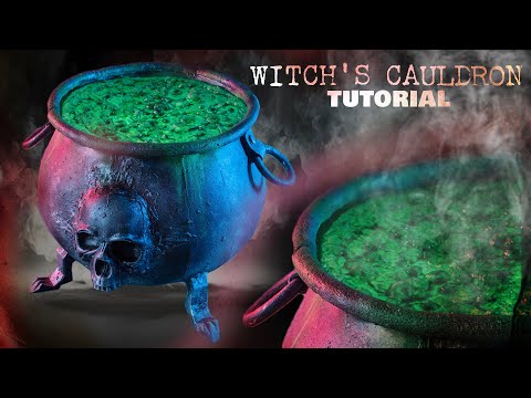 DIY WITCH'S CAULDRON TUTORIAL / HALLOWEEN DECORATION #halloween #witch #decor #how #howto #art