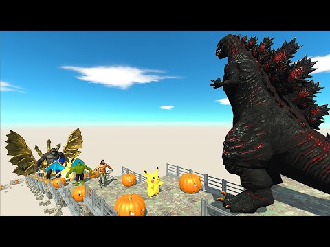 SHIN GODZILLA HALLOWEEN DEATH FALL - Animal Revolt Battle Simulator
