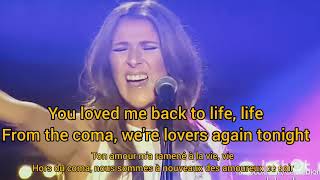 Loved me back to life Céline Dion paroles et traduction