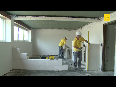 Ytong | Verarbeitung einer Porenbeton Innenwand mit Dünnbettmörtel