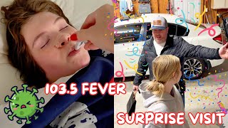 SICK DAY + SURPRISE VISIT | WINTER STORM WORRIES | Family 5 Vlogs