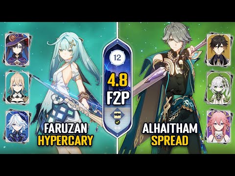 F2P Faruzan DPS & C0 Alhaitham Spread Team | Spiral Abyss 4.8 Floor 12 | Genshin Impact