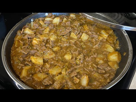 How To Make Green Chile Carne Con Papas | Green Chile Steak And Potatoes Recipe