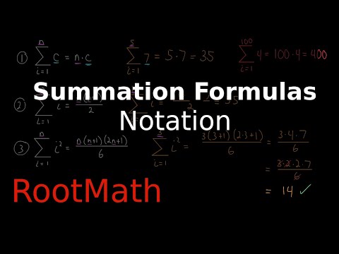Summation Formulas and Sigma Notation (Part 1)   Notation