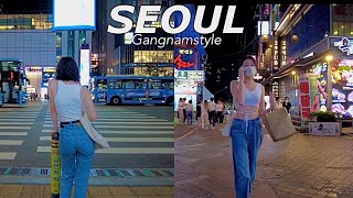 [4K] Saturday Night, Walking in Gangnam Streets - Street Fashion - Walking Tour SEOUL KOREA 2022